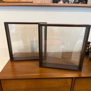 West elm 12.5in sqr wood and glass deep picture frame. 11.5in sqr inside frame